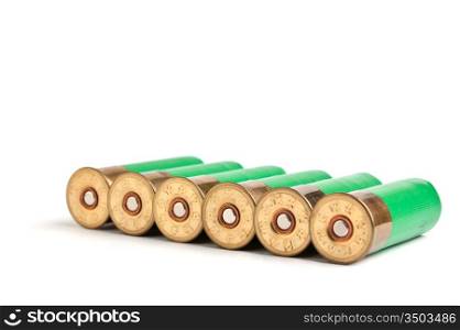 ammunition for hunting rifles isolated on a white background