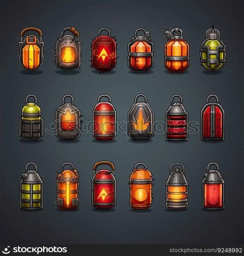 ammunition grenade weapon game ai generated. background battle, fight , war military ammunition grenade weapon game illustration. ammunition grenade weapon game ai generated