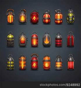 ammunition grenade weapon game ai generated. background battle, fight , war military ammunition grenade weapon game illustration. ammunition grenade weapon game ai generated