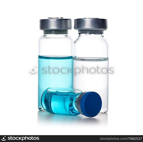 ampules, bottles, vials isolated on white background