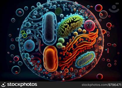 AMR Antimicrobial resistance concept - illustration of bacterias with antimicrobial antibiotic resistance. AMR Antimicrobial resistance