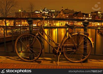 Amsterdam by night in the Netherlands