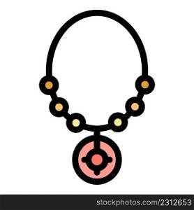Amulet icon. Outline amulet vector icon color flat isolated. Amulet icon color outline vector