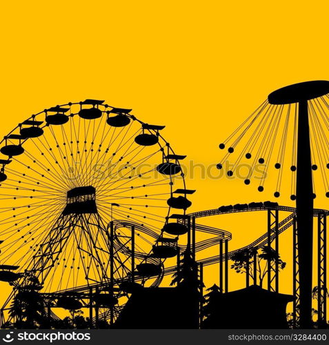 Amusement park background with room for text