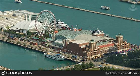Amusement park, Navy Pier, Lake Michigan, Chicago, Cook County, Illinois, USA