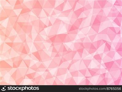 An abstract background made up of overlapping triangles giving a dimensional look. Pastel gradient from light pink to dark : Vector