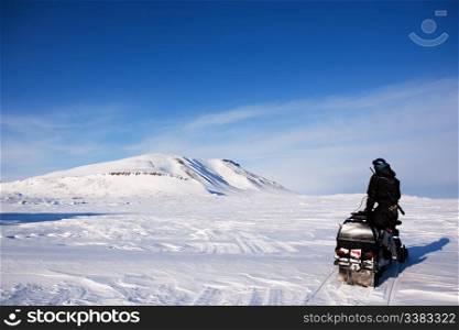An adventure guide on the island of Spitsbergen, Svalbard, Norway
