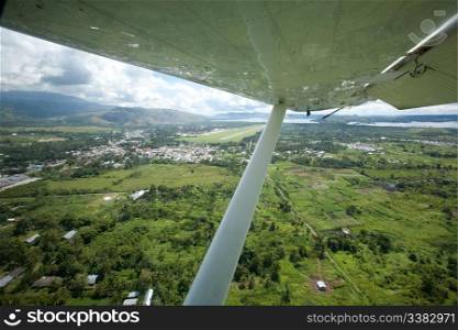 An aerieal photo taken from a small airplane - Indonesia