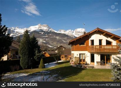 An alpine scene between Geneva, Switzerland, and Chamonix, France