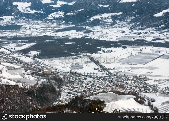 An alpine town near Malles, in the South Tyrol region of Northern Italy