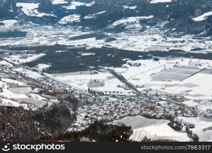 An alpine town near Malles, in the South Tyrol region of Northern Italy