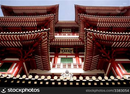 An archtiecture detail of a buddhist temple