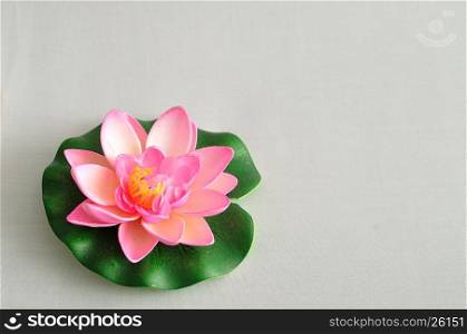 An artificial water Lilly isolated on a white background