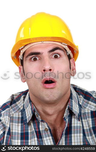 An astonished tradesman