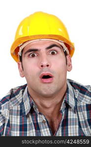 An astonished tradesman