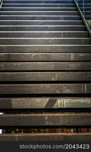 An cement staircase, House staircase in the city. Staircase detail, Space for text, No focus, specifically.