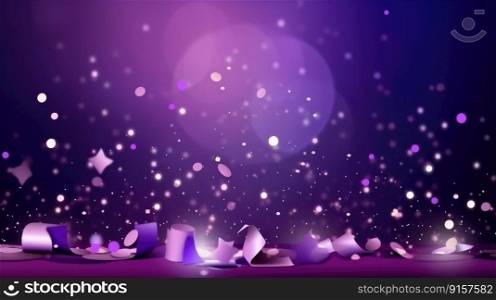 An e≤gant purp≤bokeh background for glamourous events and awards by≥≠rative AI
