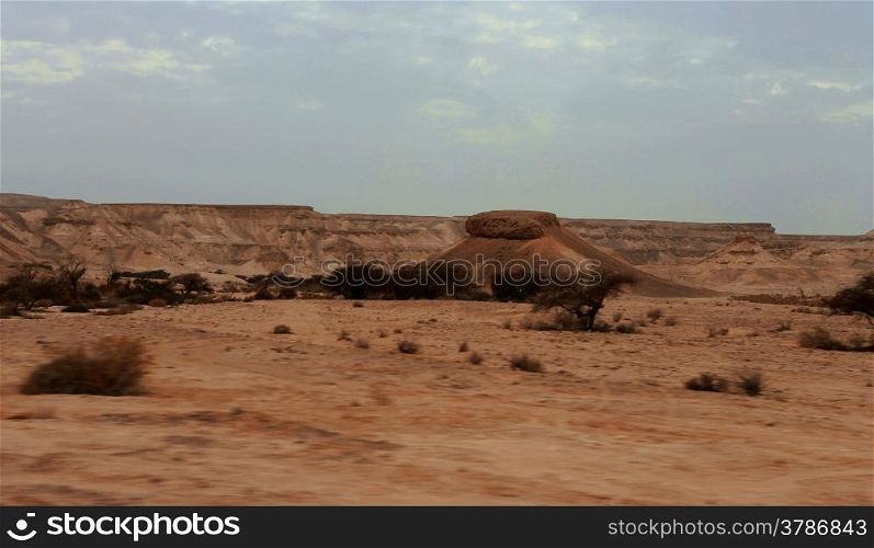 An Egyptian Desert And Mysty Sky in the daylight