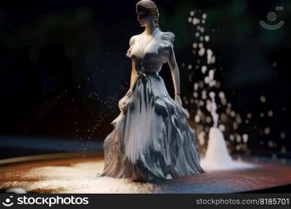 An Elegant Dress Made of wild Water on a Mannequin created with generative AI technology