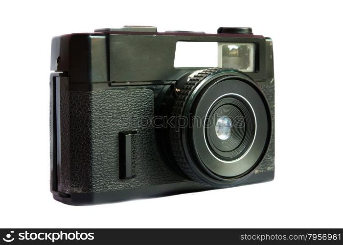 An elegant retro range finder camera isolated on white background, Clipping path