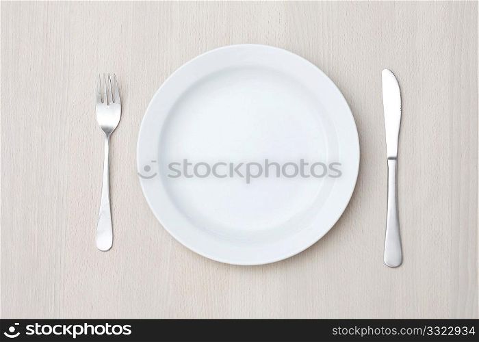 An empty plate on a table