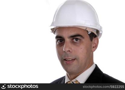 An engineer white hat, isolated on white