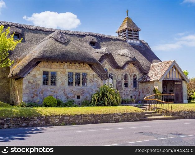 An english cottage church in the countryside on the Isle Of Wight England UK