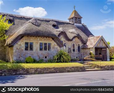 An english cottage church in the countryside on the Isle Of Wight England UK