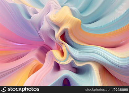 An ethereal and dreamy pastel background illustration with flowing violet and turquoise liquid by generative AI