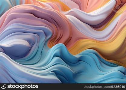 An ethereal and dreamy pastel background illustration with flowing violet and turquoise liquid by generative AI