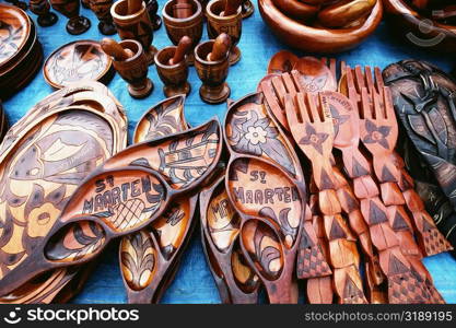 An exhibition of souvenirs in wood, St. Martin