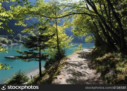 An image of a beautiful blue lake in Italy