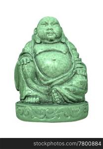 An image of a beautiful green buddha isolated on white