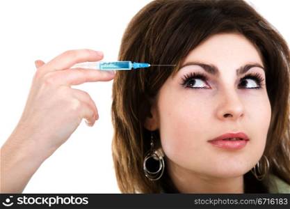 An image of a girl with an injection
