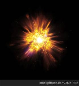 An image of a great explosion with flying sparks