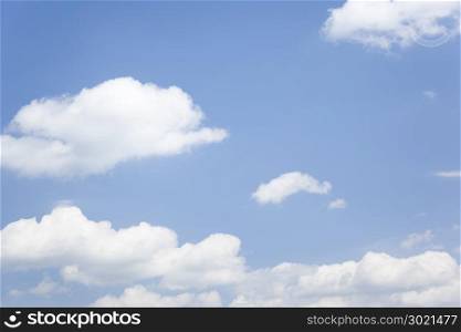 An image of a natural blue sky with some clouds background