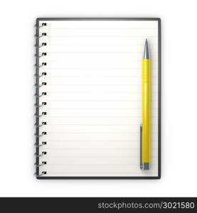 An image of a notepad and a ballpen