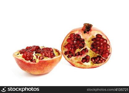 An image of a pomegranate fruit on white background