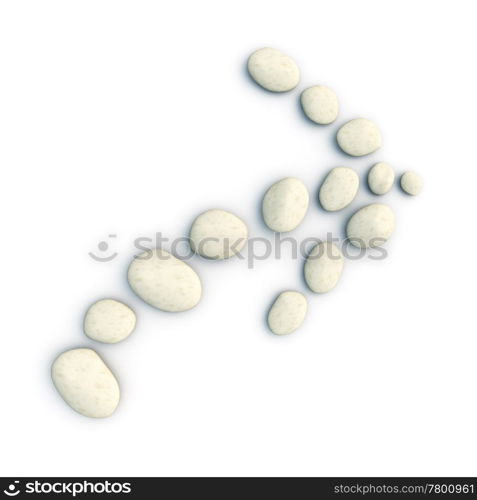 An image of a step stones arrow on white