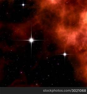 An image of a strange red nebula in space