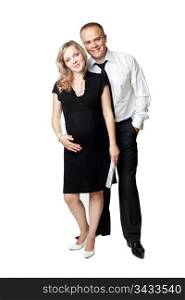 An image of a young pregnant woman and her husband