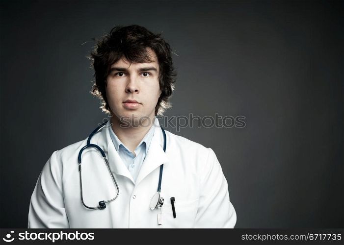 An image of a young professional with a stethoscope