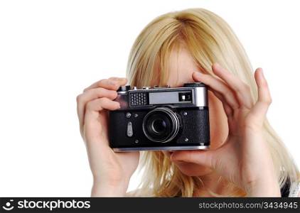 An image of a young woman with a camera