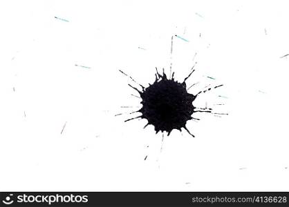 An image of black splash on white paper