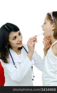 An image of doctor looking at a child&rsquo;s tonsils