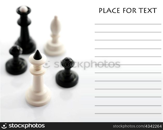 An image of four chess with area for text