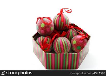 An image of new year balls in a box