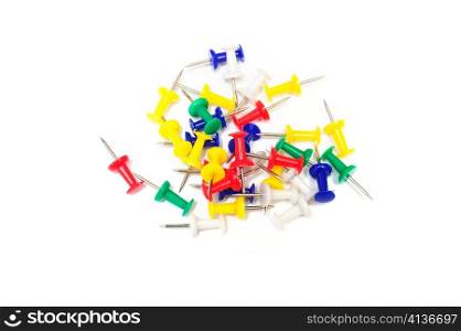 An image of pins on white background