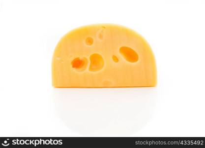 An image of slab of cheese on white