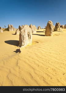 An image of the strange desert Pinnacles in Australia